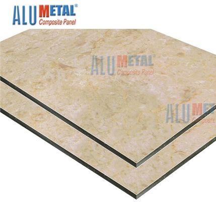 2440mm Anodized Marble Aluminium Composite Panel แผ่น Acp แผ่นอลูมิเนียม 7mm สีขาว