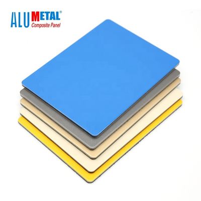Outdoor PVDF อลูมิเนียมคอมโพสิตแผงพื้นผิวขัดเงาวัสดุหุ้ม4mm