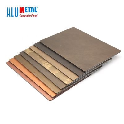3mm เหล็ก PVDF Acm อลูมิเนียมคอมโพสิตแผงทองแดง Nacreous 1250mm