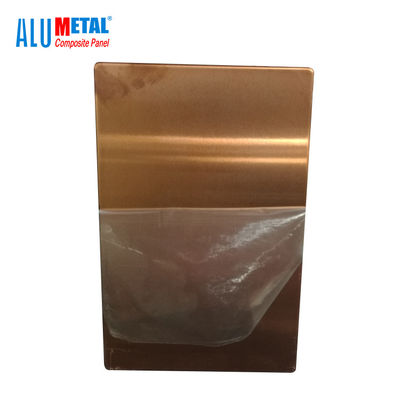 800mm 3200mm Outdoor Brushed Aluminium Composite Panel เสร็จสิ้นทองเหลือง Odm