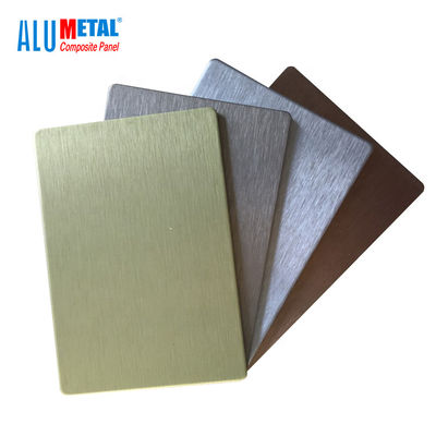 Anodized 0.08mm Brushed Aluminium Composite Panel แผ่นหุ้ม 1220mm LDPE Core