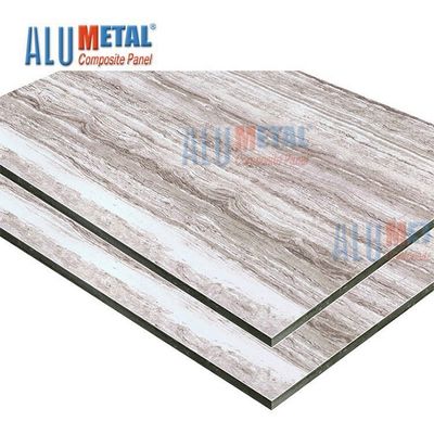 ACP อลูมิเนียมคอมโพสิตแผงแผ่นวัสดุ 0.1mm 5000mm Anodized Granite